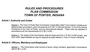 First page of commission rules and procedures