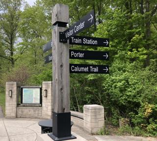 Signpost showing directions to Porter and other locations